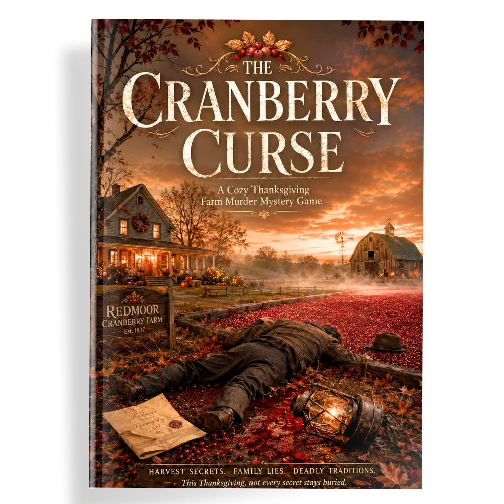 THE CRANBERRY CURSE Murder Mystery Game2 Cozy Thanksgiving Farm Murder Mystery Game 4-30 Players - Adult & Teens - Image 1